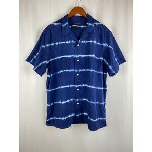 Banana Republic Men's XL Shirt Tie-Dye Blue Button Down Slim Fit Resort Vacation